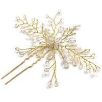 Bridal Hair Pins, Zinc Alloy, with Crystal, plated, for bridal 