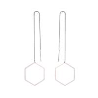 Brass Thread Through Earrings, plated & for woman 133mm 
