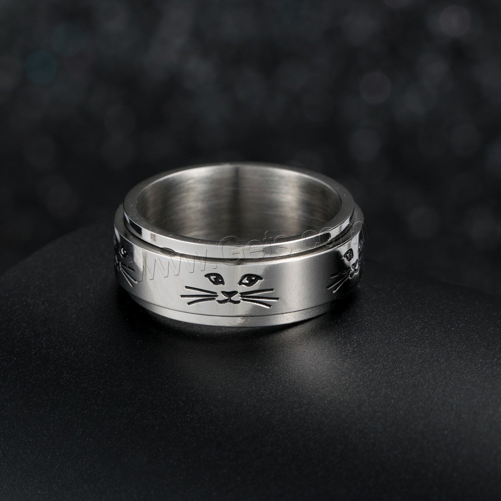 Titanium Steel Finger Ring, can be twisted & Unisex & different size for choice & blacken, Sold By PC