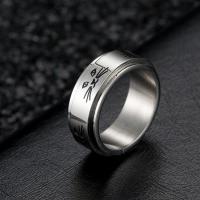 Titanium Steel Finger Ring, can be twisted & Unisex & blacken 