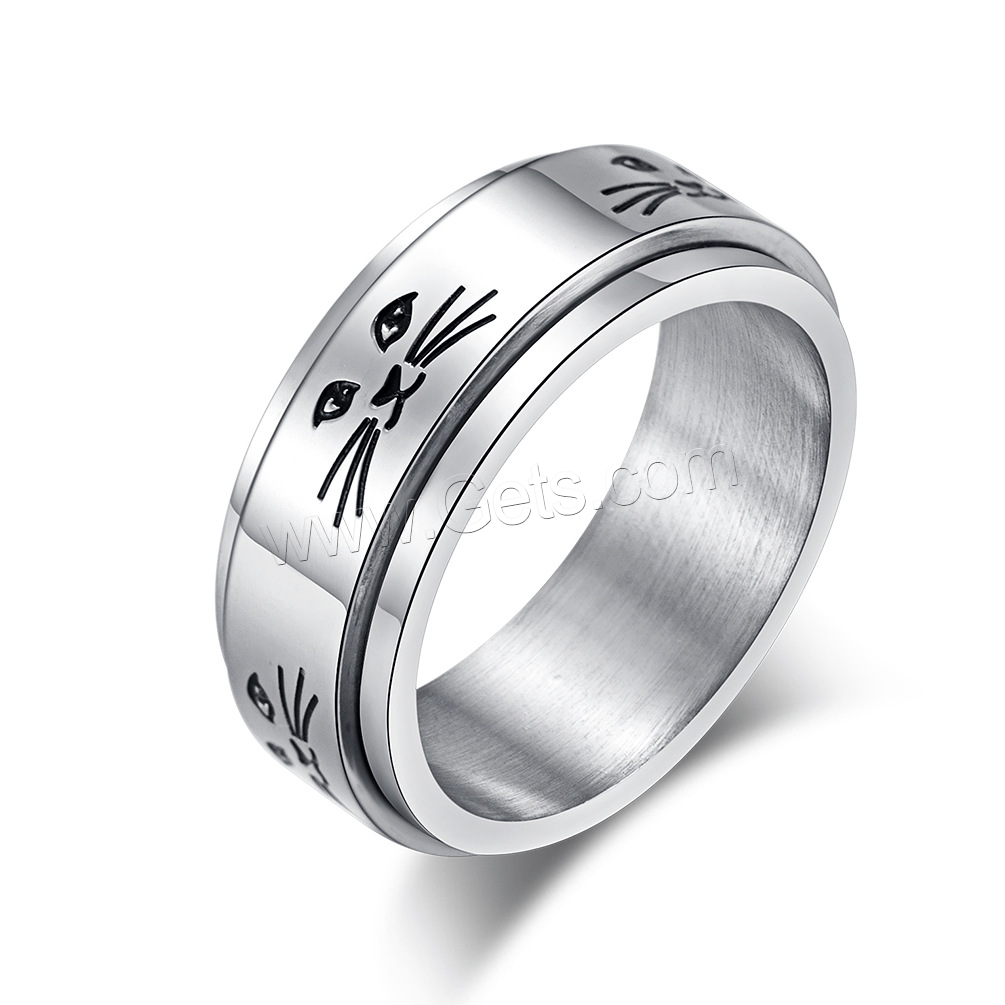 Титан Сталь палец кольцо, титан, могут быть скручены & Мужская & разный размер для выбора & чернеют, продается PC