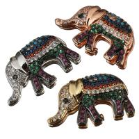 Brass Cabochon Settings, Elephant, plated, micro pave cubic zirconia & flat back 