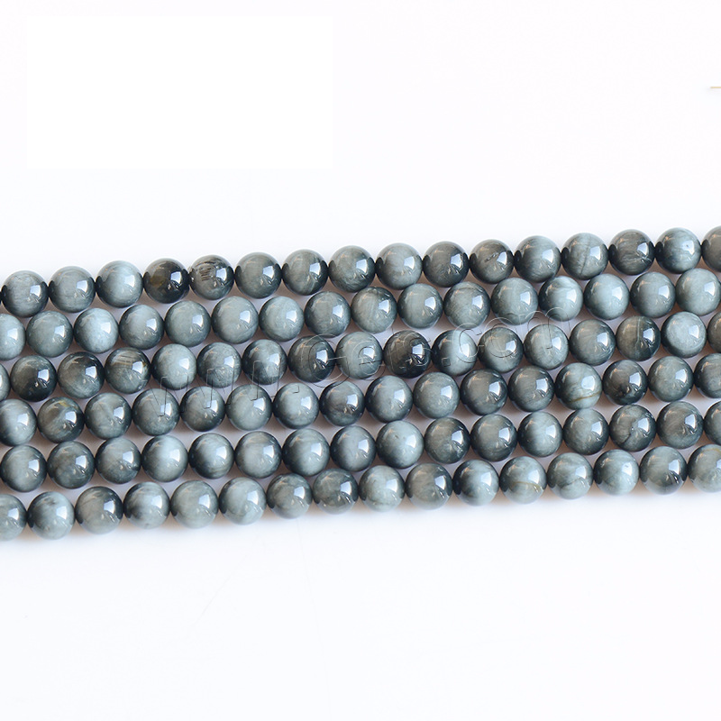 Hawk-eye Stone Beads, Round, natural, different size for choice, Hole:Approx 0.5-1mm, Length:Approx 15.5 Inch, Sold By Strand