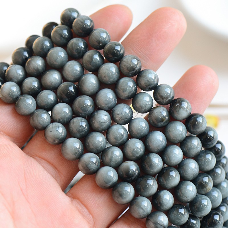 Hawk-eye Stone Beads, Round, natural, different size for choice, Hole:Approx 0.5-1mm, Length:Approx 15.5 Inch, Sold By Strand