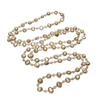 Пресноводные перлы ожерелье цепи свитера, Пресноводные жемчуги, с Стеклянный бисер & Природный кварцевый, Женский & граненый - длина:Приблизительно 39.3 дюймовый, продается Strand