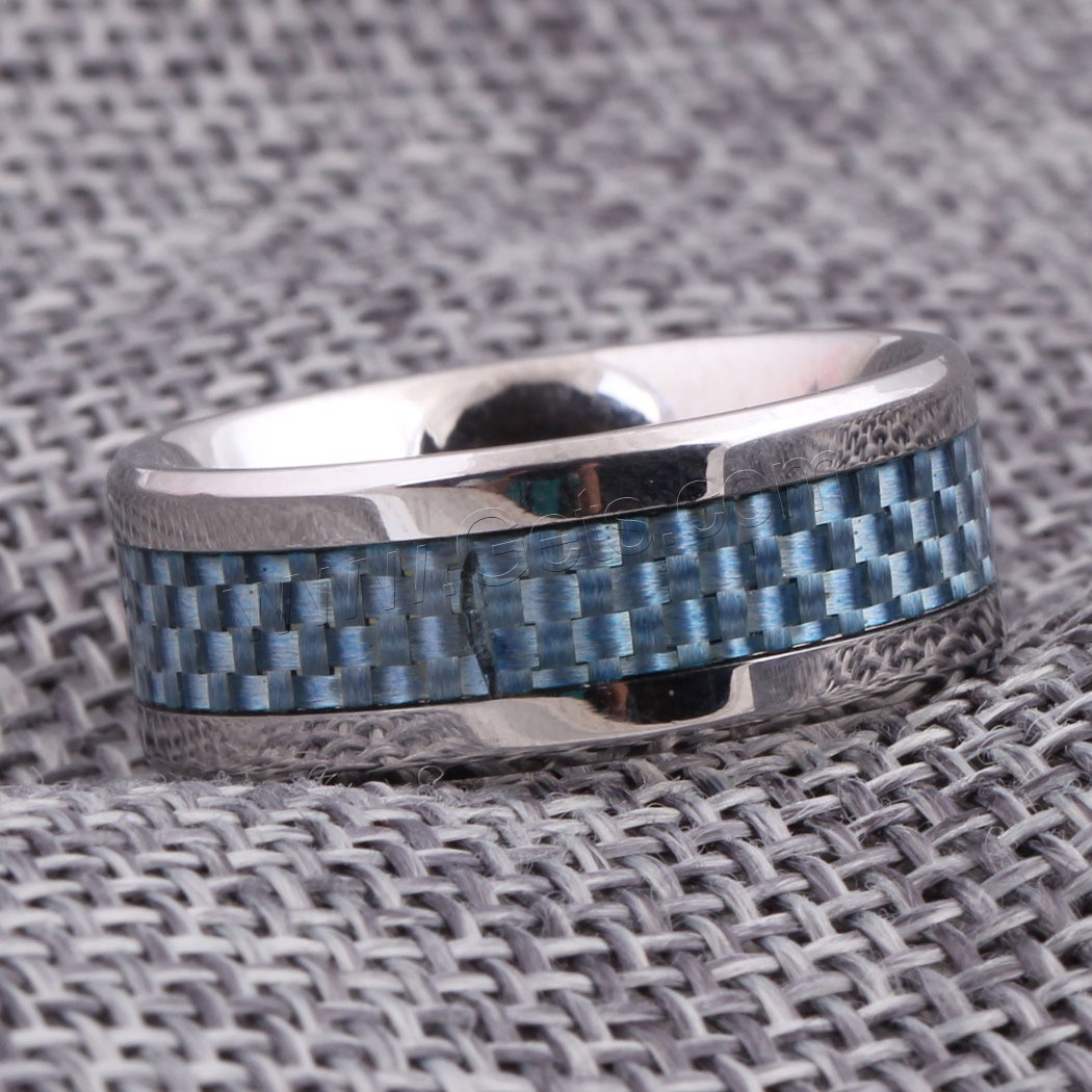 Stainless Steel Finger Ring, plated, Unisex & different size for choice, blue, 8mm, Sold By PC
