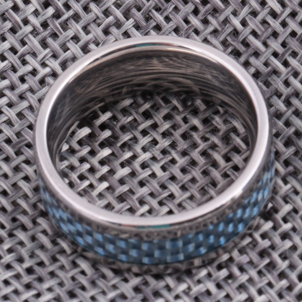 Stainless Steel Finger Ring, plated, Unisex & different size for choice, blue, 8mm, Sold By PC