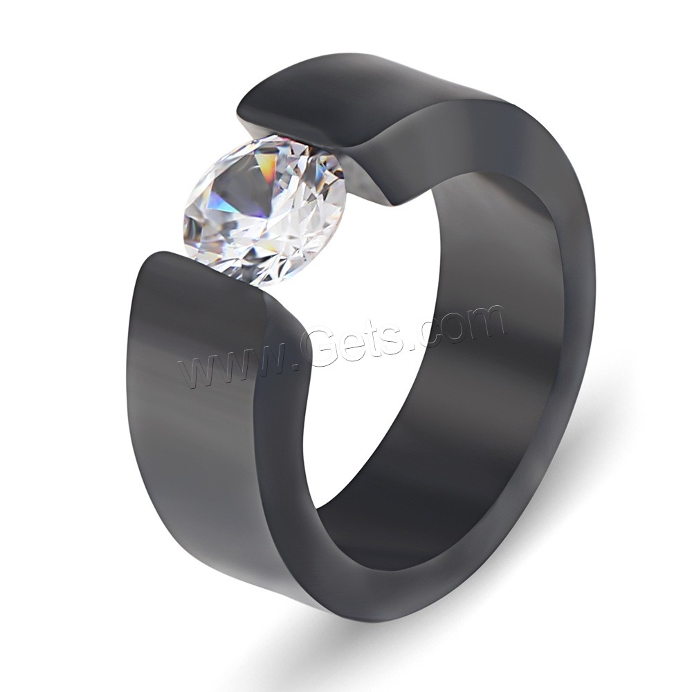 Нержавеющая сталь Человек палец кольцо, Нержавеющая сталь 316, Другое покрытие, разный размер для выбора & Мужский & со стразами, Много цветов для выбора, 8mm, продается PC
