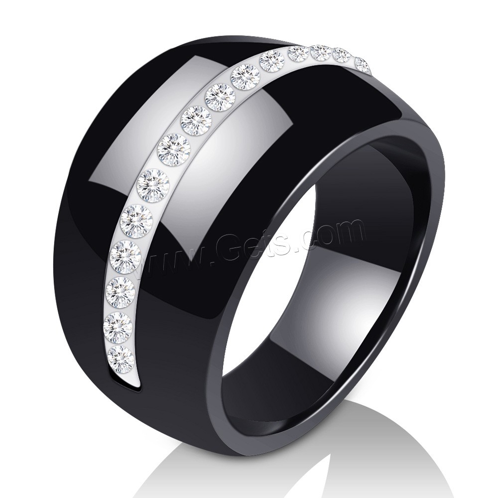 Porcelana anillo, con Arcilla analiar de diamantes de imitación AB, diverso tamaño para la opción & para mujer, más colores para la opción, 14mm, Vendido por UD