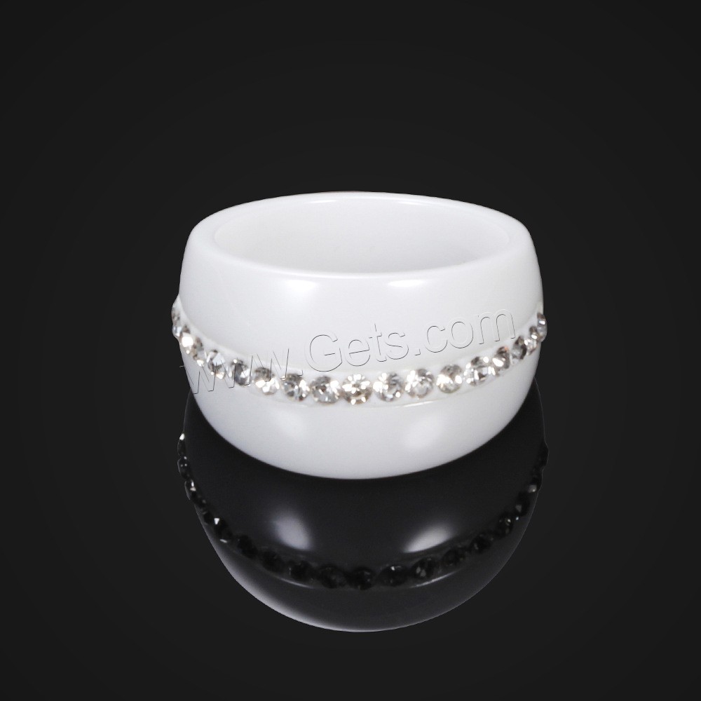 Porcelana anillo, con Arcilla analiar de diamantes de imitación AB, diverso tamaño para la opción & para mujer, más colores para la opción, 14mm, Vendido por UD