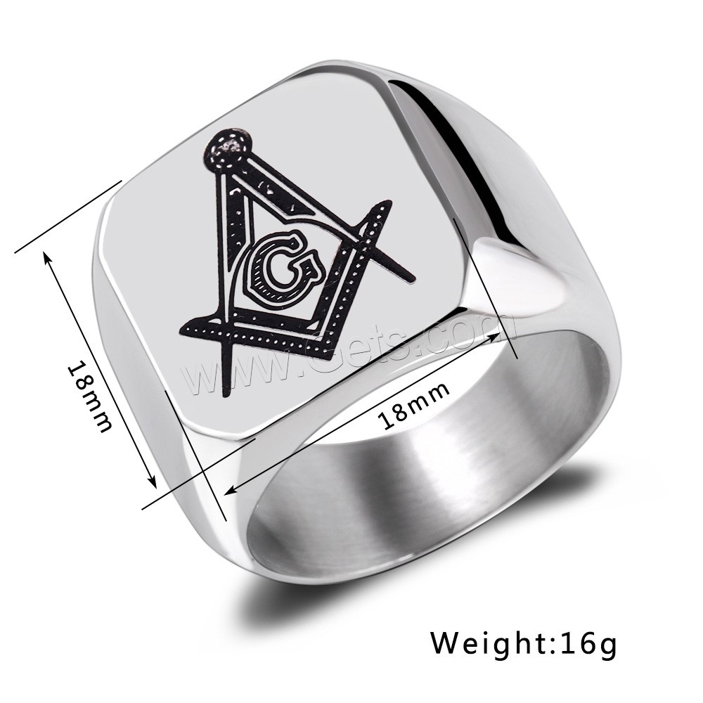 Stainless Steel Finger Ring, plated, Unisex & different size for choice, more colors for choice, 18x18mm, Sold By PC