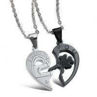 Couple Stainless Steel Necklace, with 2.3inch extender chain, plated, oval chain & for couple Approx 18.1 Inch 