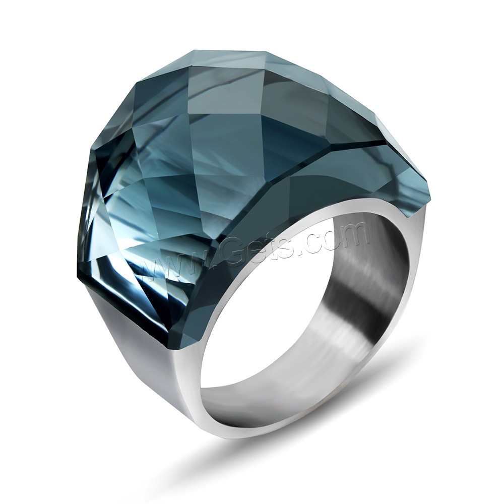 Кубический цирконий кольцо из нержавеющей стали, нержавеющая сталь, разный размер для выбора & Женский & с кубическим цирконием, Много цветов для выбора, 18mm, продается PC