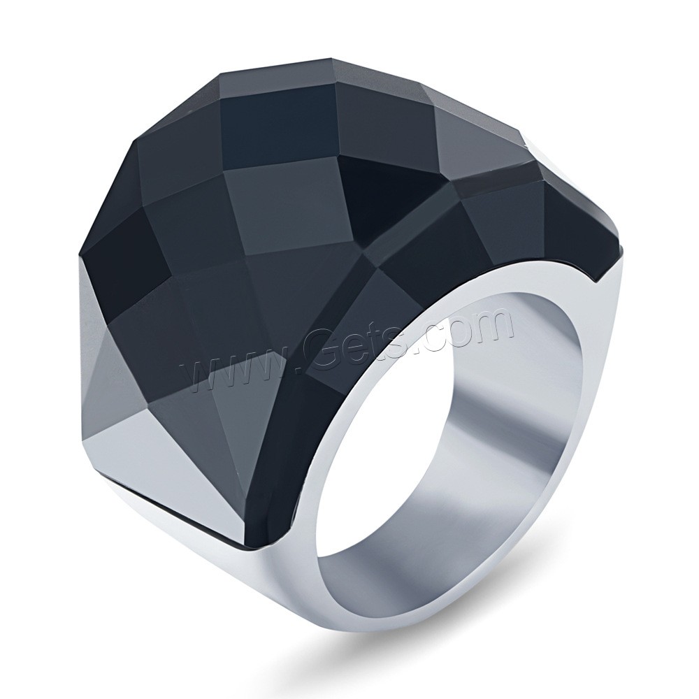 Cubic Zirconia anillo de dedo de acero inoxidable, diverso tamaño para la opción & para mujer & con circonia cúbica, más colores para la opción, 18mm, Vendido por UD