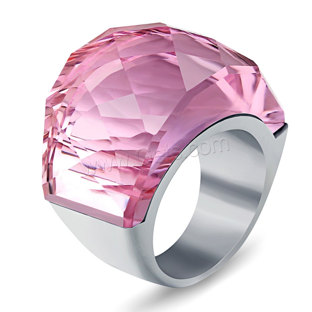 Кубический цирконий кольцо из нержавеющей стали, нержавеющая сталь, разный размер для выбора & Женский & с кубическим цирконием, Много цветов для выбора, 18mm, продается PC