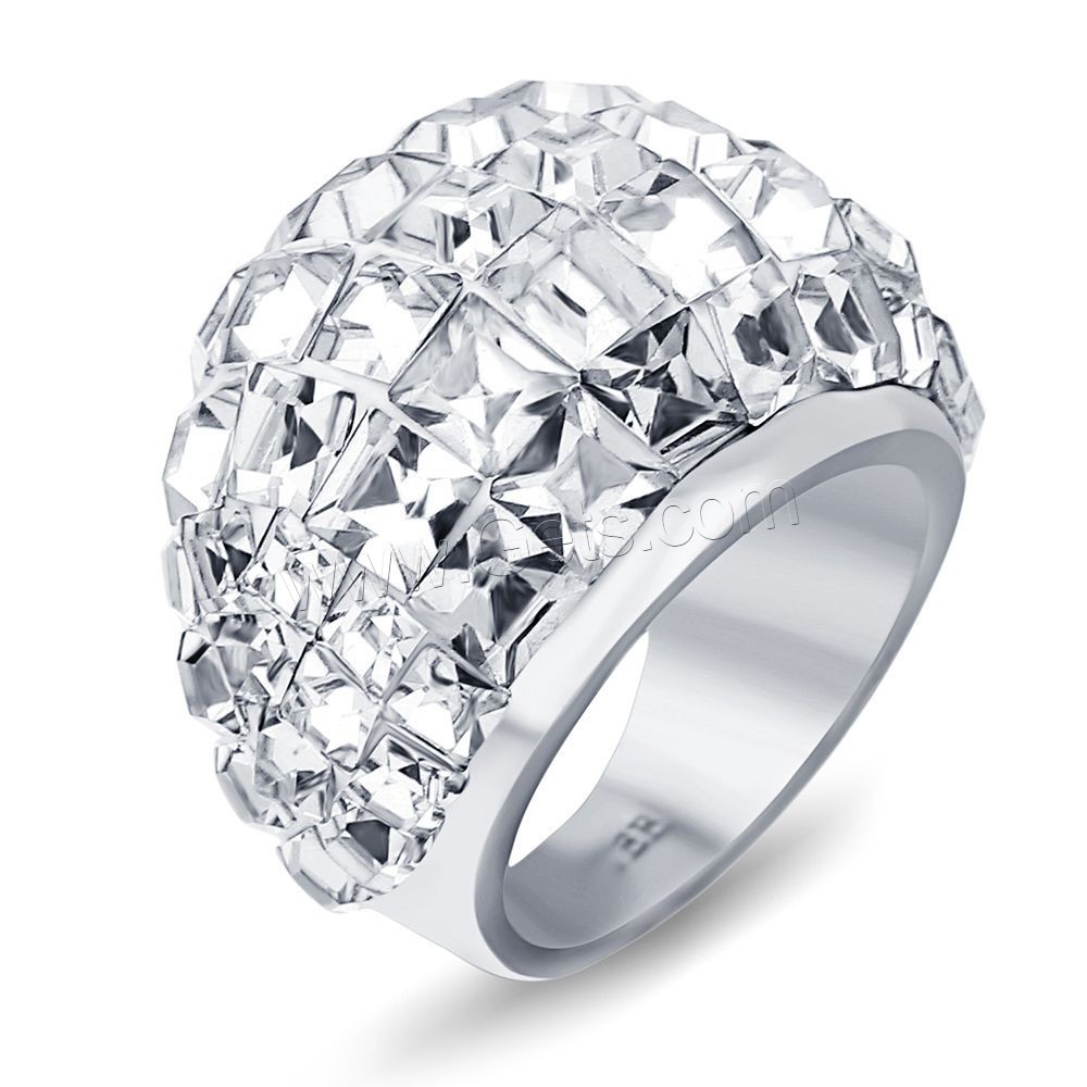 Anilo de dedo de acero inoxidable, diverso tamaño para la opción & para mujer & con diamantes de imitación, color original, 20mm, Vendido por UD