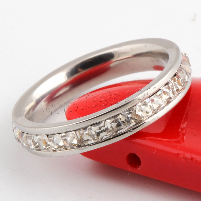 Anilo de dedo de acero inoxidable, diverso tamaño para la opción & para mujer & con diamantes de imitación, más colores para la opción, Vendido por UD