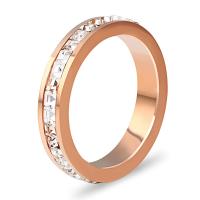 Нержавеющая сталь Rhinestone палец кольцо, нержавеющая сталь, разный размер для выбора & Женский & со стразами, Много цветов для выбора, продается PC