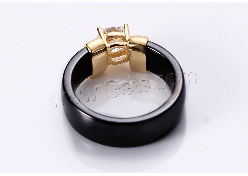 Титан Сталь палец кольцо, фарфор, с титан, Другое покрытие, разный размер для выбора & Женский & с кубическим цирконием, Много цветов для выбора, 7mm, продается PC