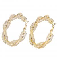 Zinc Alloy Hoop Earring, gold color plated, punk style & for woman, 50mm 