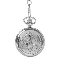 Pocket Watch, Zinc Alloy, with Plastic, Chinese movement, silver color plated, vintage Approx 14.17 Inch 