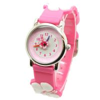 Fashion Children Watch, Epoxy Sticker, with Glass & Stainless Steel & Zinc Alloy, Japanese movement, plated, Life water resistant & for children, pink, 27mm Approx 6.3 Inch 