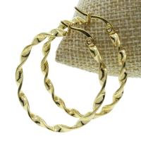 Stainless Steel Hoop Earring, gold color plated, for woman 