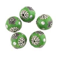 Indonesia Jewelry Beads, with Zinc Alloy, Olive, antique silver color plated Approx 1mm 