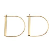 Brass Earring Drop Component, Letter D, gold color plated Approx 2mm 