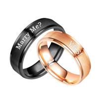 Couple Finger Rings, Stainless Steel, plated & for couple 6mm 
