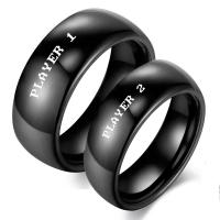 Couple Finger Rings, Stainless Steel, black ionic  & for couple 