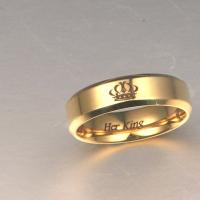 Anneaux Couple doigt, acier inoxydable, Placage de couleur d'or, normes différentes pour le choix & styles différents pour le choix & pour le couple, 6mm, Vendu par PC