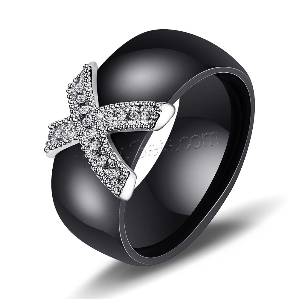 Porcelana anillo, diverso tamaño para la opción & para mujer & con diamantes de imitación, más colores para la opción, 8mm, Vendido por UD