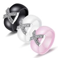 Porcelana anillo, diverso tamaño para la opción & para mujer & con diamantes de imitación, más colores para la opción, 8mm, Vendido por UD