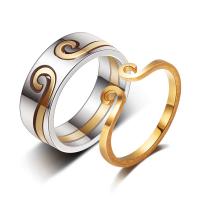 Edelstahl Ring Set, plattiert, 2 in 1 & verschiedene Größen vorhanden & für Frau & zweifarbig, 1.7mm, 6.8mm, 2PCs/Menge, verkauft von Menge