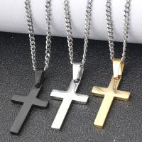 Stainless Steel Necklace, Cross, plated, oval chain & for man Approx 23.6 Inch 