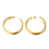 Stainless Steel Stud Earring, gold color plated, for woman 