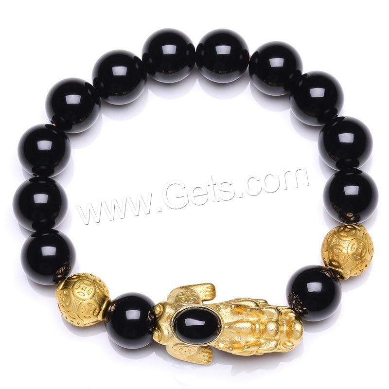 Agate Bracelets, with Brass, Fabulous Wild Beast, gold color plated, Unisex & different size for choice, more colors for choice, Length:Approx 7.5 Inch, Sold By Strand