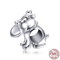 Kein Troll Thailand Echt Silber Europa Perlen, Hund, ohne troll, 7x13mm, Bohrung:ca. 4.5-5mm, verkauft von PC