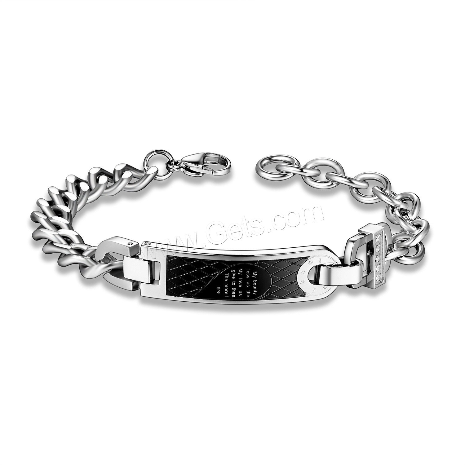 Stainless Steel Bracelet, plated, different length for choice & oval chain & for couple & with rhinestone, more colors for choice, Sold By Strand