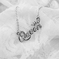 Rhinestone Zinc Alloy Necklace, with 2inch extender chain, Alphabet Letter, plated, adjustable & oval chain & for woman & with rhinestone Approx 16.5 Inch 