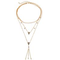 Zinc Alloy Choker Necklace, with 2inch extender chain, gold color plated, oval chain & ball chain & for woman &  & with rhinestone, 75mm Approx 14 Inch 