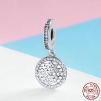 Thailand Sterling Silver Pendants, Flower, micro pave cubic zirconia & without troll Approx 4.5-5mm 