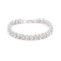 Zinc Alloy Bracelet, plated, for woman & with rhinestone 7mm Approx 6.5 Inch 