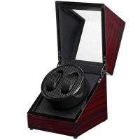 Wood Watch Box, with Carbon Fibre & PU Leather & Zinc Alloy, Rectangle, stoving varnish, portable 