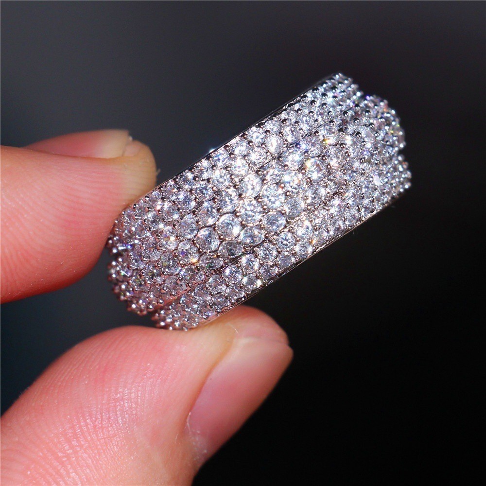 Anillo de dedo de aleación de Zinc, chapado en platina real, diverso tamaño para la opción & para mujer & con diamantes de imitación, libre de plomo & cadmio, Vendido por UD