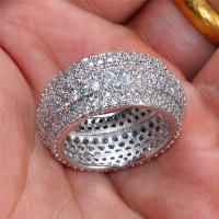 Rhinestone Zinc Alloy Finger Ring, platinum plated & for woman & with rhinestone, lead & cadmium free 