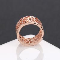 Rhinestone Brass Finger Ring, rose gold color plated & for woman & with rhinestone 
