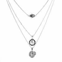 цинковый сплав Ожерелье, плакирован серебром, многослойный & Овальный цепь & Женский, внутренний диаметр:Приблизительно 53mm, длина:Приблизительно 14.5 дюймовый, продается Strand