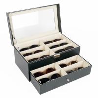 caja de gafas, Cuero de PU, con aleación de zinc, Rectángular, Portátil & unisexo, gris, 335x195x155mm, Vendido por UD
